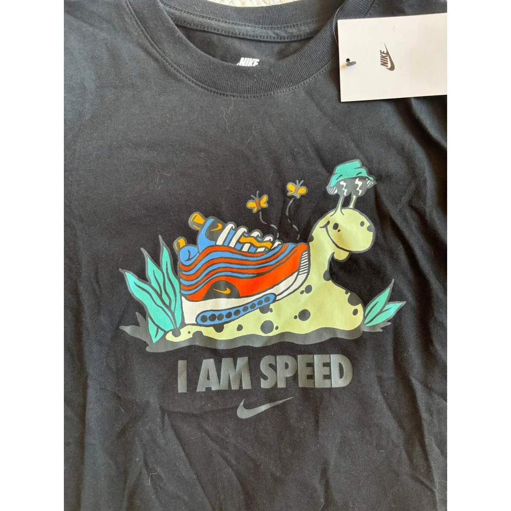 Nike Boys I Am Speed Snail Graphic T-Shirt Black Small